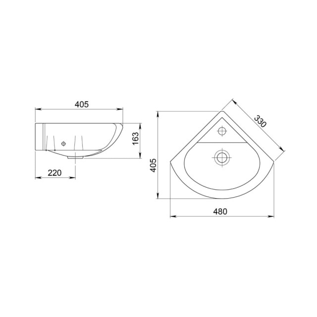 Умывальник угловой Santeri Радиан 1.3130.9.S00.10B.0