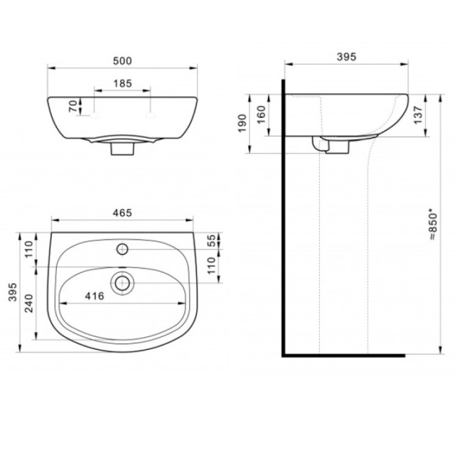 Умывальник Santek 1WH110496 Анимо 50
