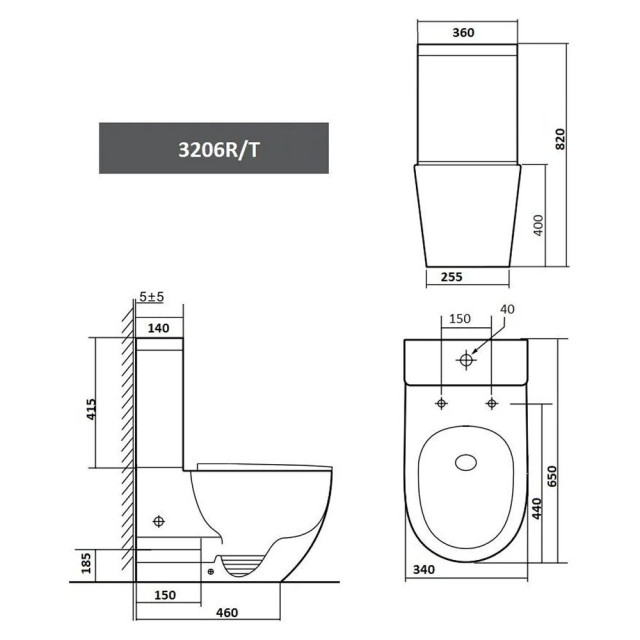 Унитаз напольный Azario Grado GD-3206T с сиденьем