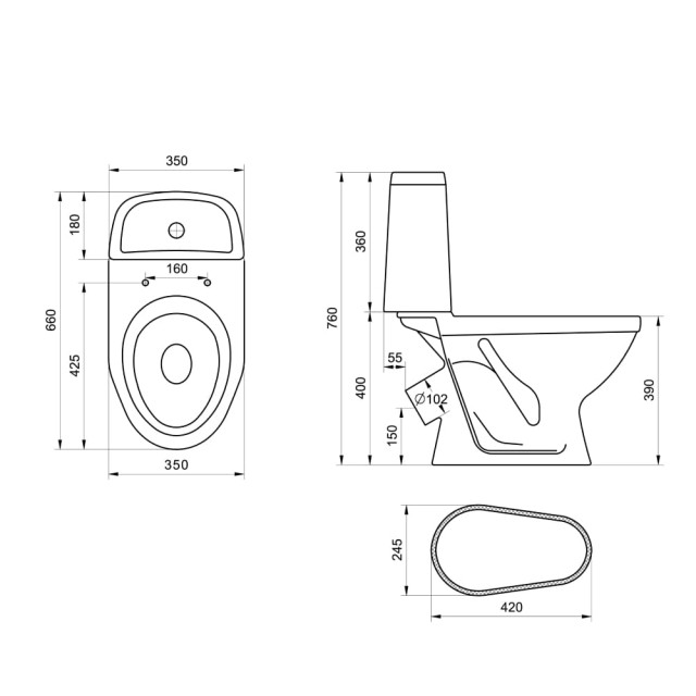 Унитаз-компакт Santeri Прайм 1.P205.4.S00.00B.F