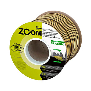 Уплотнитель Zoom Classic сдвоенный профиль E 9*4 мм коричневый