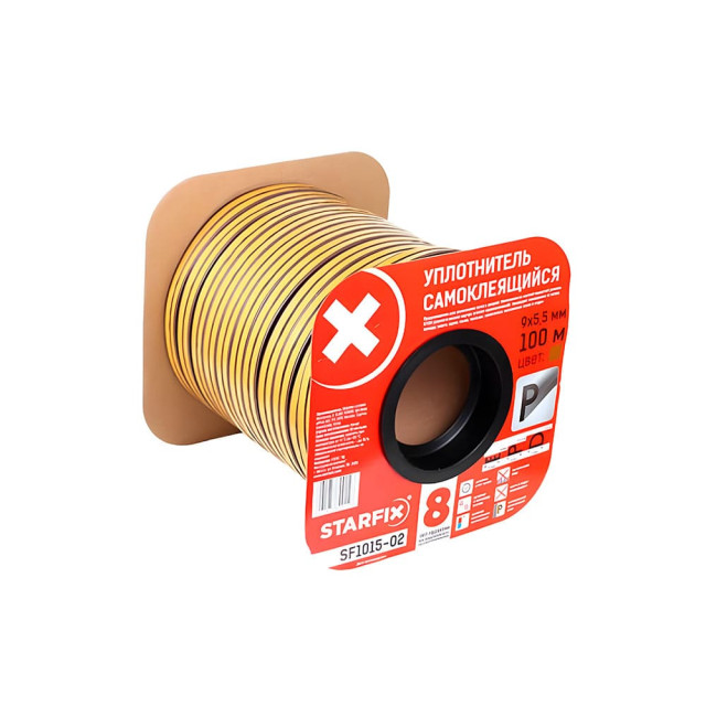 Уплотнитель Starfix SF1015-02 профиль Р коричневый 9*5.5 мм