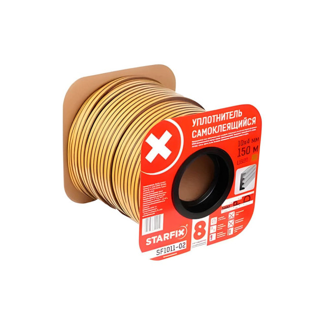 Уплотнитель Starfix SF1011-02 сдвоенный профиль E 10*4 мм коричневый