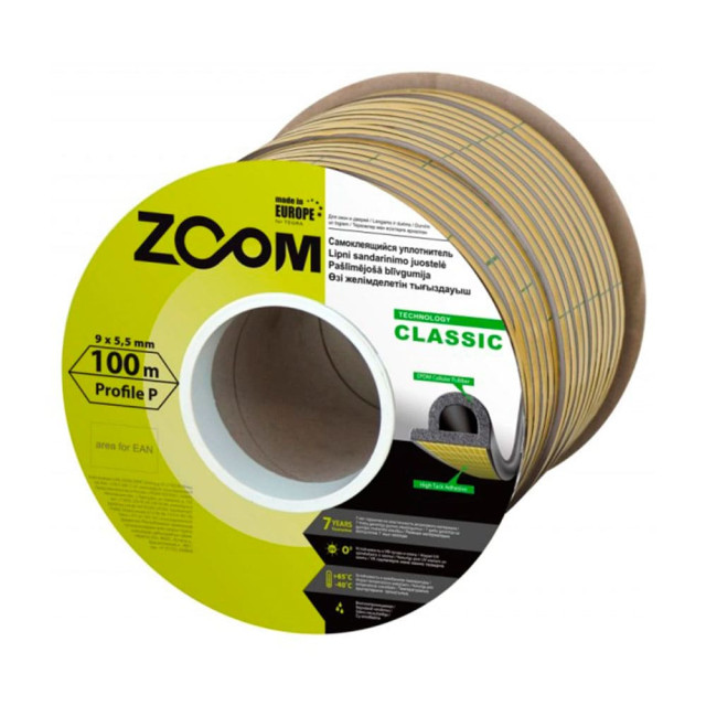Уплотнитель Zoom Classic 02-2-4-105 профиль P 9*4 мм белый