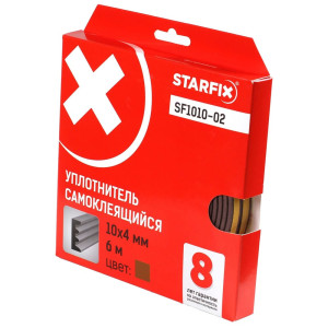 Уплотнитель Starfix SF1010-02 профиль E 10*4 мм коричневый 6 м