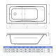 Ванна акриловая Bonito Home Aralia BH-AR-207-170-70/St с ножками 170*70 см