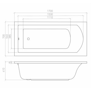 Ванна акриловая Bonito Home Aventura BH-AV-901-170-70/St с ножками 170*70 см