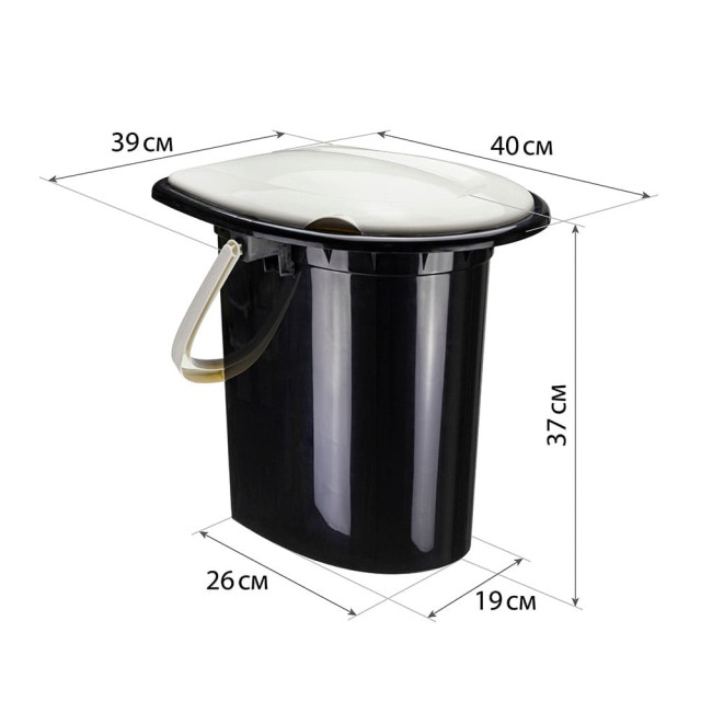 Ведро туалетное Idea М2459 белый ротанг 16 л