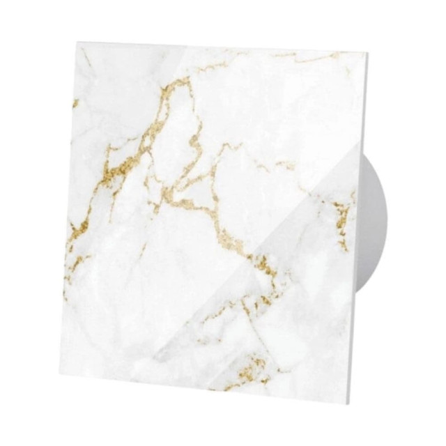 Панель декоративная AirRoxy 01-185 dRim для вентиляторов бело-золотой мрамор стекло 100/125 мм