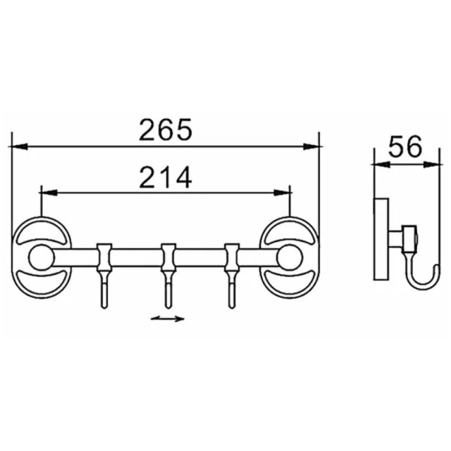 Вешалка Frap F1915-3 3 подвижных крючка