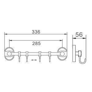 Вешалка Frap F1915-4 4 подвижных крючка