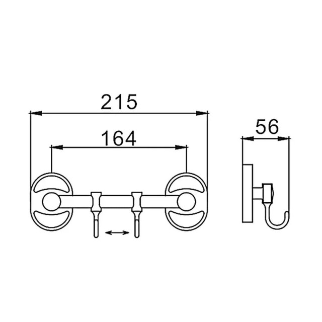 Вешалка Frap F1915-2 2 подвижных крючка