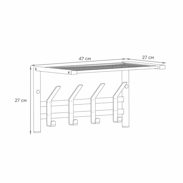 Вешалка ЗМИ Торонто 11 ВСПТ11 с полкой белый