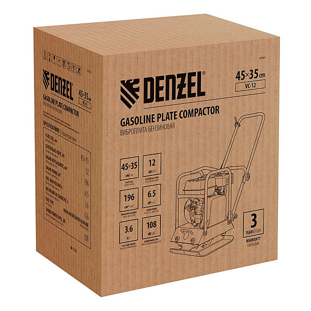 Виброплита бензиновая Denzel VC-12 97041