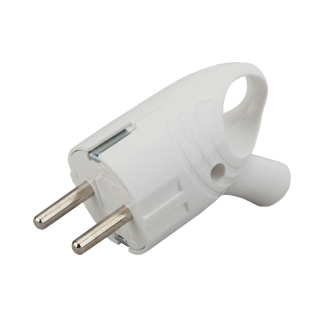 Вилка Эра Vx4-W Б0039676 угловая с заземлением с кольцом белая