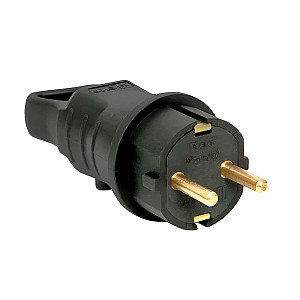Вилка угловая EKF Basic RPS-017-16-230-44 2P+PE 16A 230В IP44 каучук черная