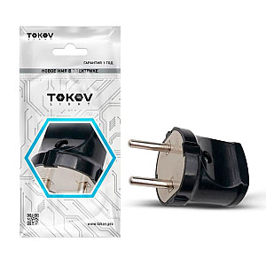 Вилка прямая Tokov Electric TKL-PL-C05 6А 250В без заземления черный