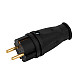 Вилка прямая Эра VX10-B-IP44 Б0055414 каучуковая с заземлением 16А IP44 черная
