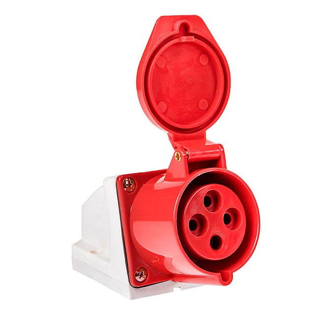 Розетка стационарная EKF PROxima 124 ps-124-32-380 наружная 3Р+РЕ 32А 380В IP44 10/60