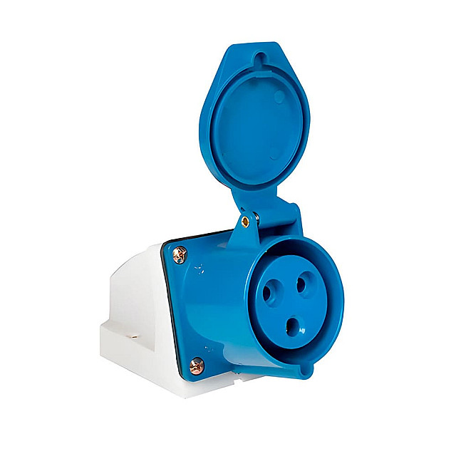 Розетка стационарная EKF 113 PS-113-16-220 наружная 2Р+РЕ 16А 220В IP44