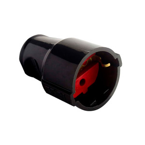 Розетка штепсельная EL-BI 505-000821-812 с заземлением черно-красная