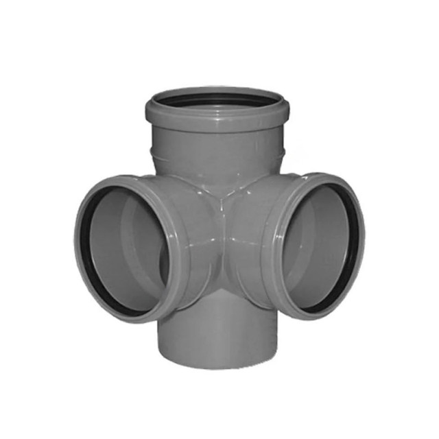 Крестовина для внутренней канализации 110*110*110*110 мм 90° с кольцом