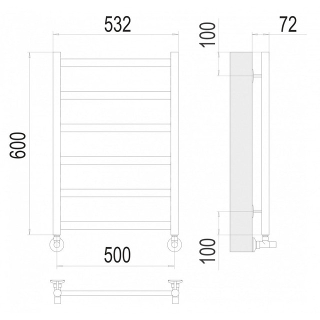 Полотенцесушитель Terminus Аврора П6 500*600 мм