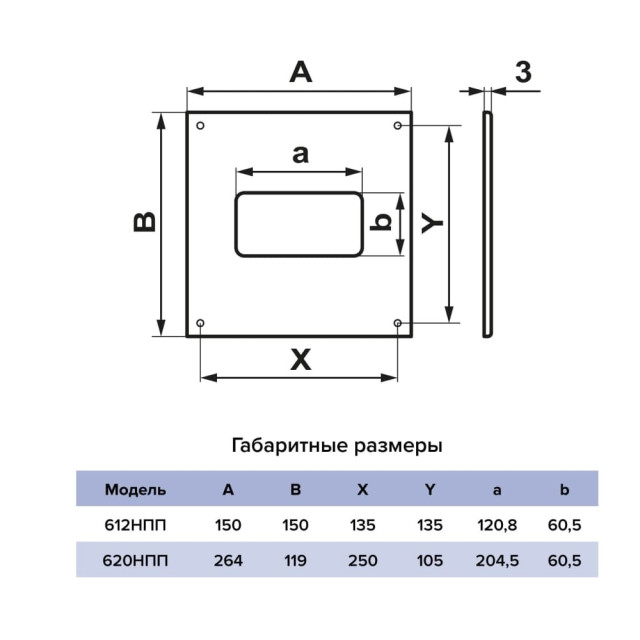Накладка торцевая Era 612НПП прямоугольная 60*120 мм