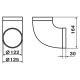 Колено воздуховода Zernberg 222-45 круглых каналов 125 мм