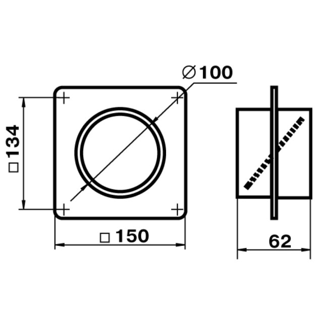 Соединитель Zenberg 1511 с обратным клапаном круглый 100 мм
