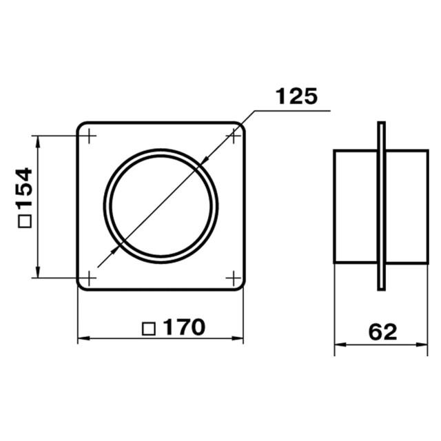 Соединитель Zenberg 252 с монтажной пластиной круглый 125 мм