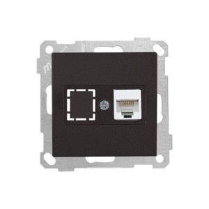 Розетка Mutlusan Daria/Candela 21 2100-136-0184 1*RJ-45 кат. 5e UTP черный матовый