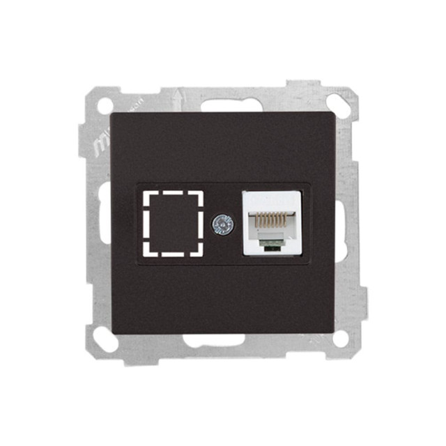 Розетка Mutlusan Daria/Candela 21 2100-136-0184 1*RJ-45 кат. 5e UTP черный матовый