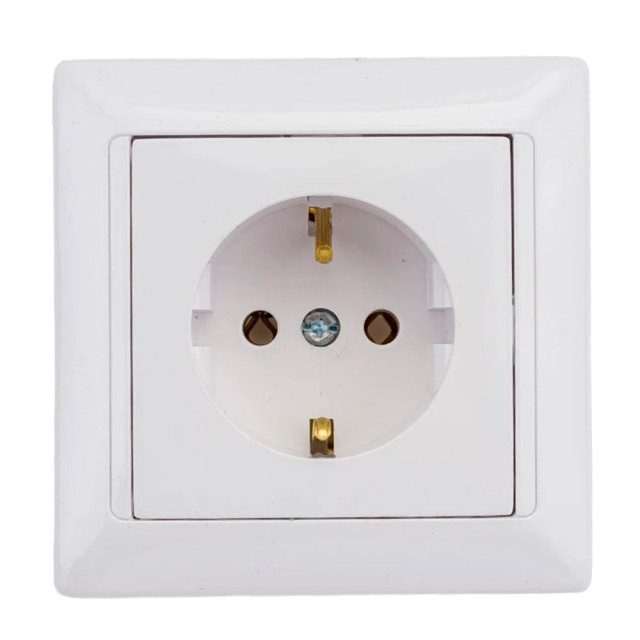 Розетка Bylectrica Стиль РС16-306 1 место с заземлением белая