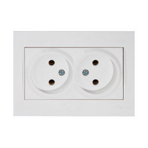 Розетка Mutlusan Rita 2220 203 0201 2-ая скрытая без заземления белая