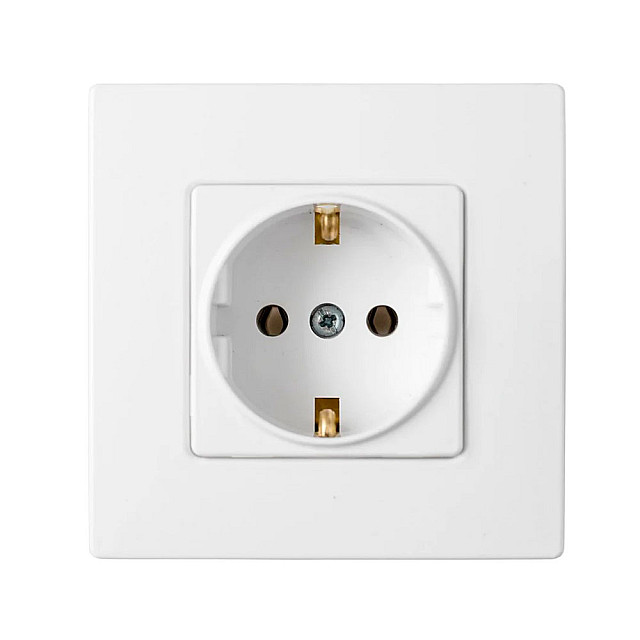 Розетка Bylectrica Мастер РС16-0002 1 место с заземлением белая