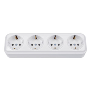 Розетка Bylectrica Вариант РА16-0182 4 места с заземлением белая