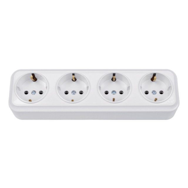 Розетка Bylectrica Вариант РА16-0182 4 места с заземлением белая