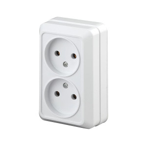 Розетка Intro Quadro 2-203-01 2*2P белая
