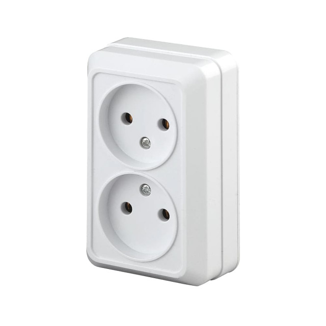 Розетка Intro Quadro 2-203-01 2*2P белая