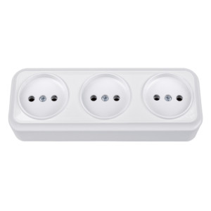 Розетка Bylectrica Вариант РА16-0161 3 гнезда без заземления белая