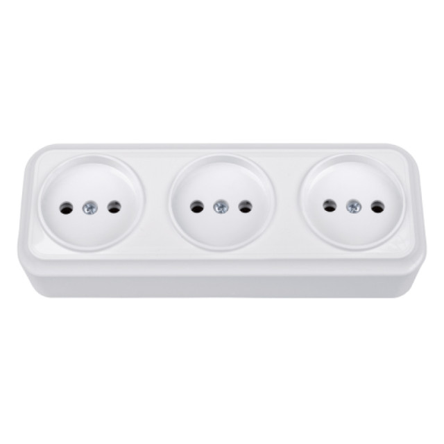 Розетка Bylectrica Вариант РА16-0161 3 гнезда без заземления белая