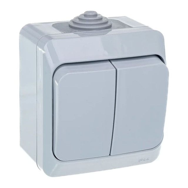 Выключатель Schneider Electric Этюд ВА10-042C 2 клавиши серый