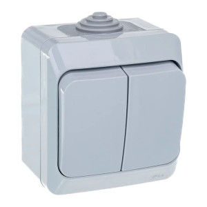 Выключатель Schneider Electric Этюд ВА10-042C 2 клавиши серый