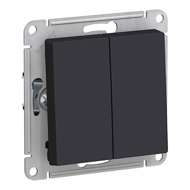 Выключатель проходной Schneider Electric AtlasDesign ATN001065 2 клавиши карбон