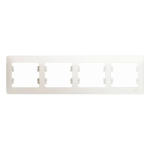Рамка Schneider Electric Glossa GSL000604 4 поста горизонтальная перламутр