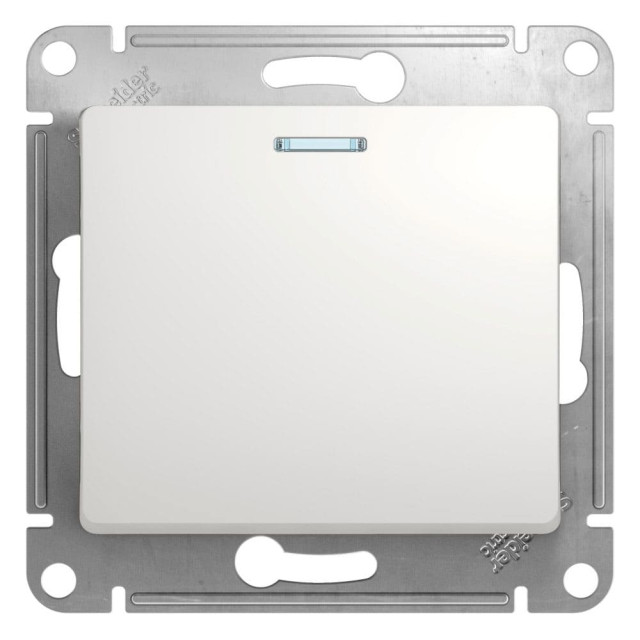 Переключатель Schneider Electric Glossa GSL000163 1 клавиша с подсветкой белый