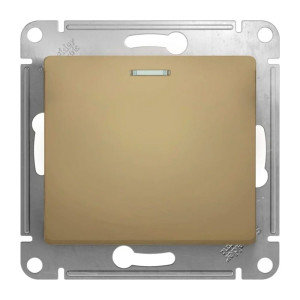Выключатель проходной Schneider Electric Glossa GSL000463 1 клавиша с подсветкой титан