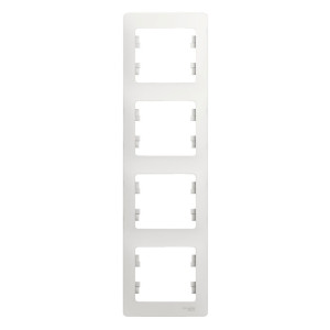 Рамка Schneider Electric Glossa GSL000108 4 поста вертикальная белый