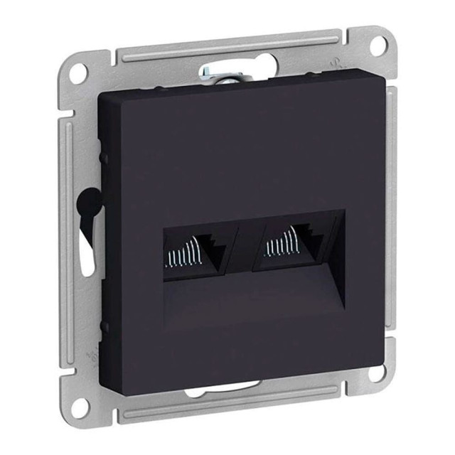 Розетка компьютерная Schneider Electric AtlasDesign ATN001085 RJ45+RJ45 карбон